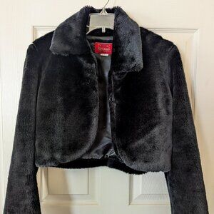 Size M Paris Blues Black Vintage Faux Fur Jacket